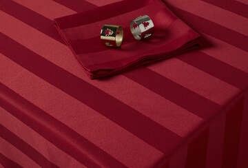 Walton & Co Jacquard Stripe Tablecloth Red