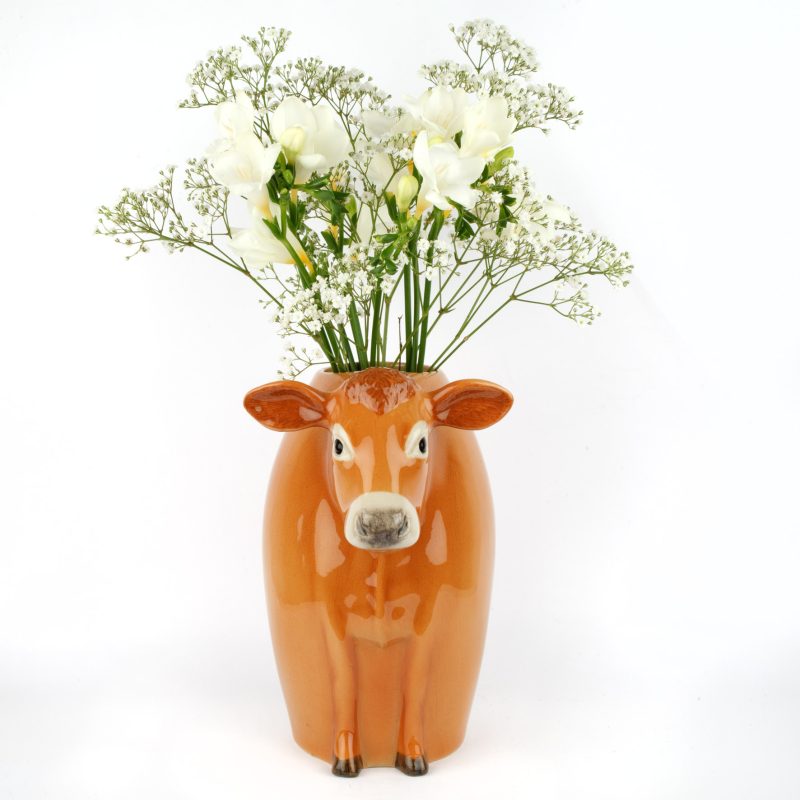 Quail Jersey Cow Flower Vase