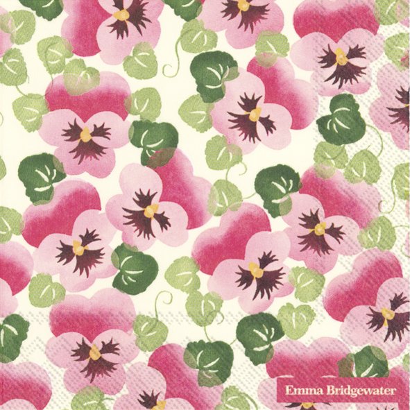 Emma Bridgewater PINK PANSY Lunch Napkins