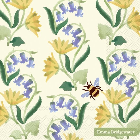 Emma Bridgewater Bluebell and Celandine cream Lunch Napkins