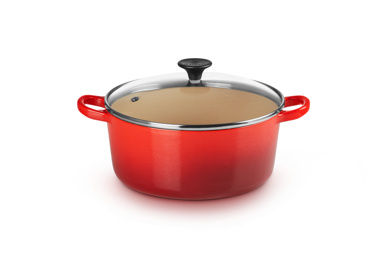 Le Creuset COOKS SPECIAL Cast Iron Round Casserole with Glass Lid & Phenolic Knob 22 CM / 3.3L