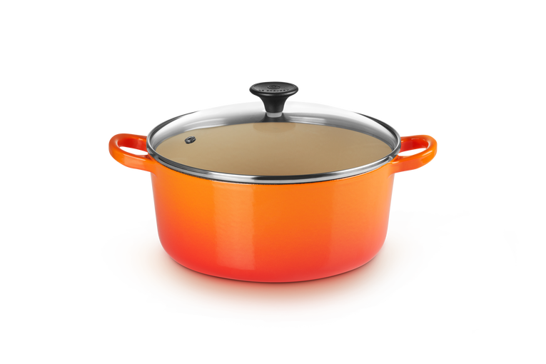 Le Creuset COOKS SPECIAL Cast Iron Round Casserole with Glass Lid & Phenolic Knob 22 CM / 3.3L