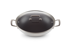 Le Creuset 3ply Stainless Steel Non-Stick Wok with Glass Lid, 30 CM / 4.3L