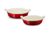 Le Creuset Stoneware Set of 2 Heritage Round Baking Dishes 20cm/24cm Cerise