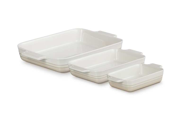 Le Creuset Stoneware Classic Rectangular Dishes 18/25/32cm Meringue