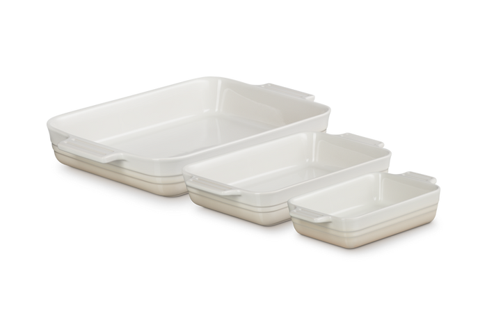 Le Creuset Stoneware Set of 3 Classic Rectangular Dishes (3 Colours Available) 18/25/32cm