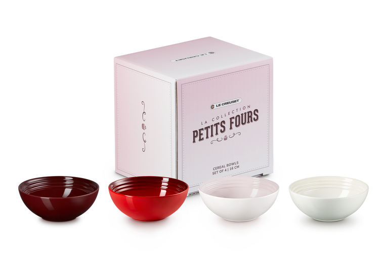 Le Creuset Stoneware Petits Fours Set of 4 Cereal Bowls 16cm