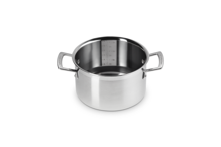 Le Creuset 3-ply Stainless Steel Casserole with Steamer Set 20cm