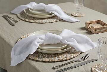 Walton & Co Linen Napkin White (set of 2) 56x56cm