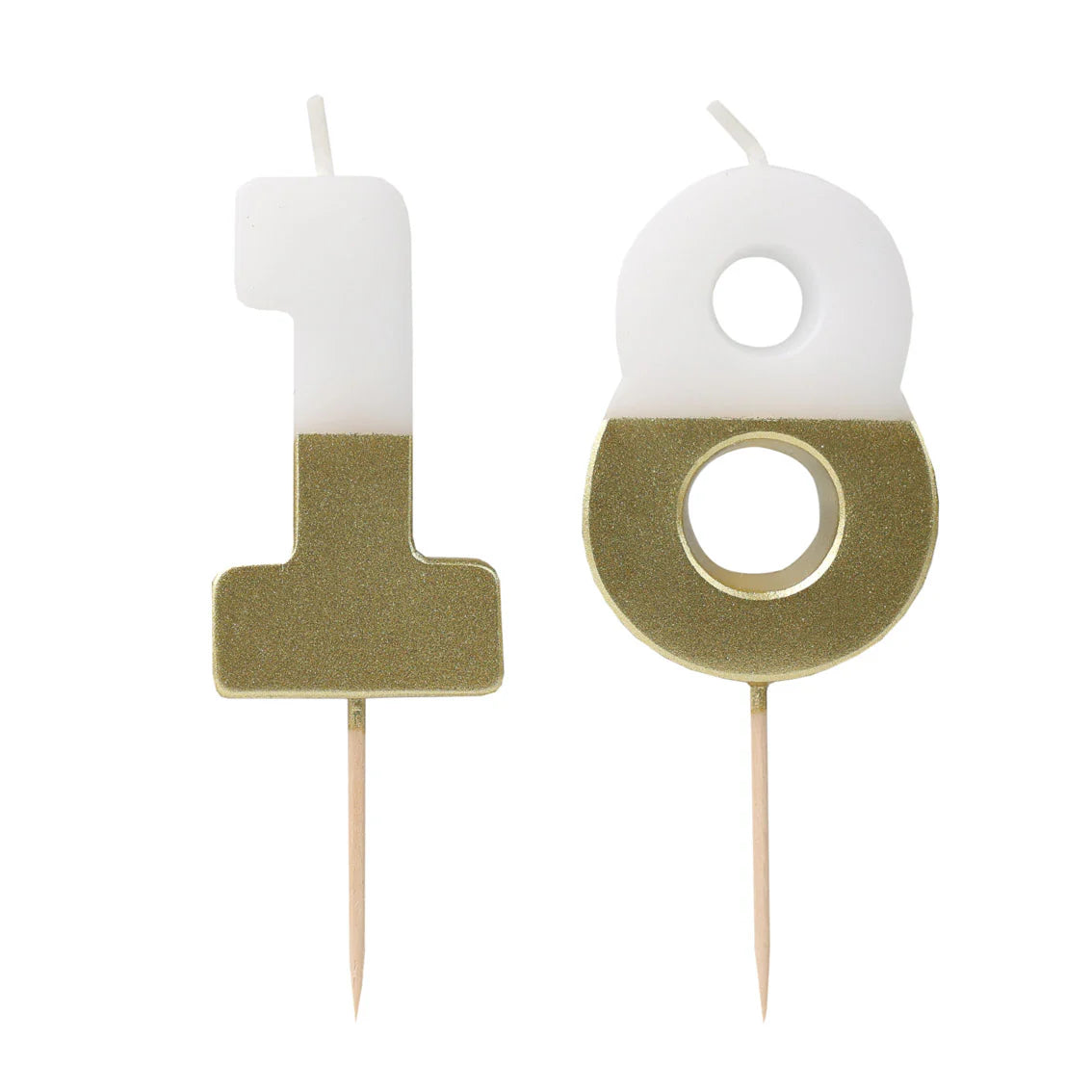 Talking Tables White & Gold Milestone Birthday Number Candles