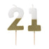 Talking Tables White & Gold Milestone Birthday Number Candles