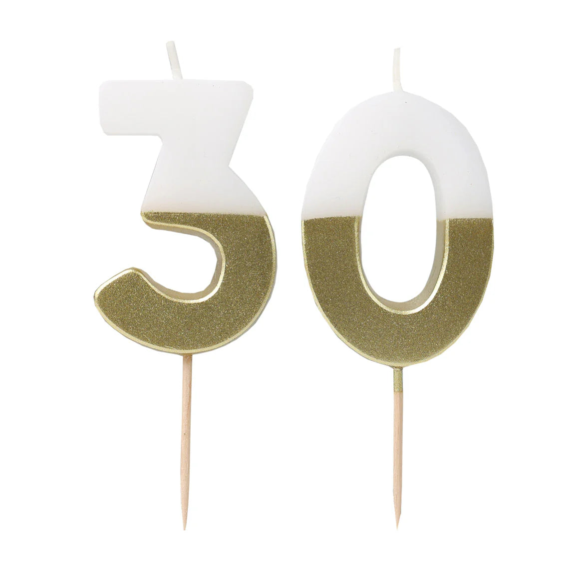 Talking Tables White & Gold Milestone Birthday Number Candles