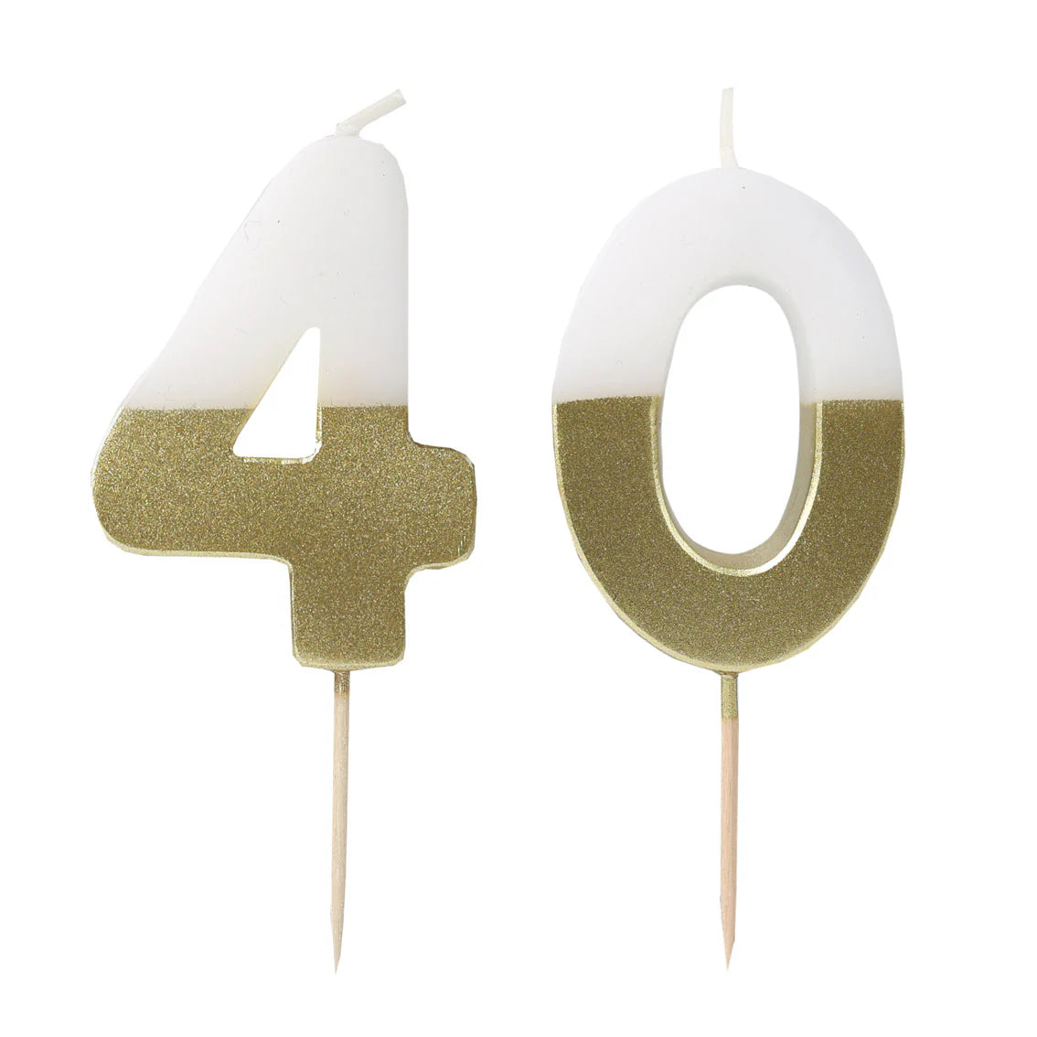 Talking Tables White & Gold Milestone Birthday Number Candles
