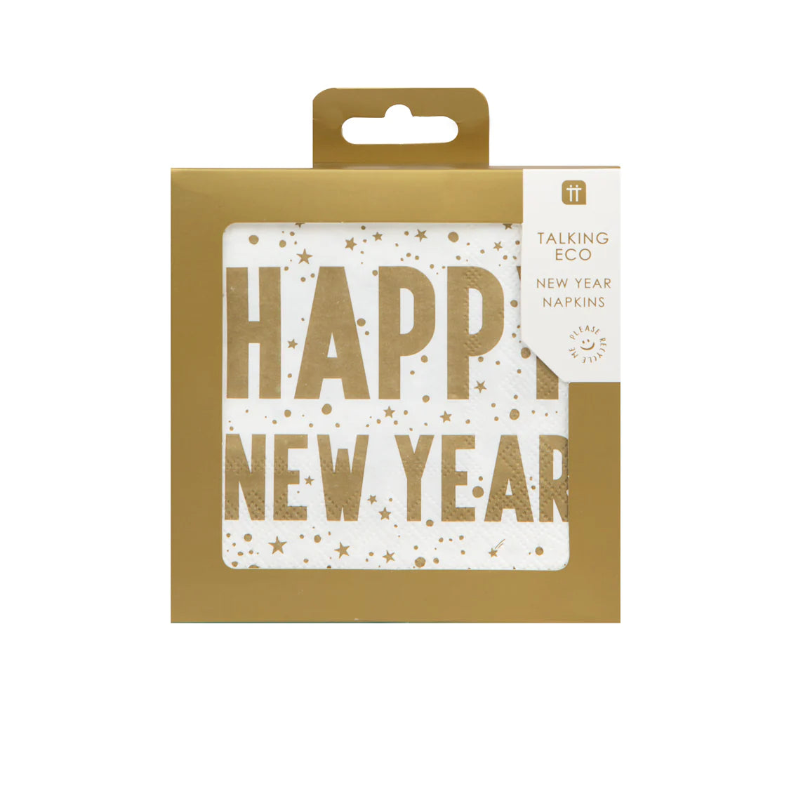 Talking Tables Luxe Happy New Year Napkin, 25Cm, 16Pk