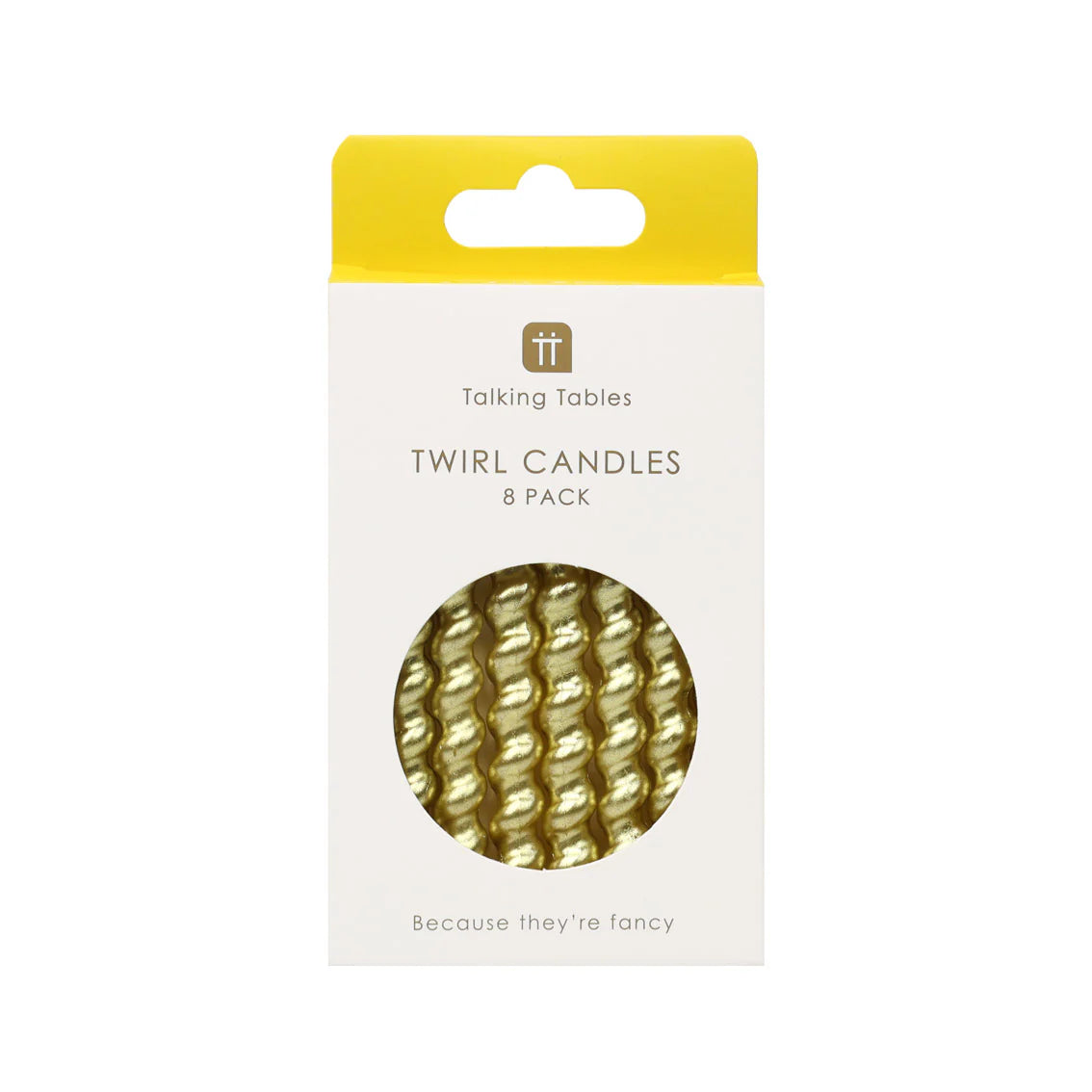 Talking Tables Luxe Gold Twirl Candles - 8 Pack
