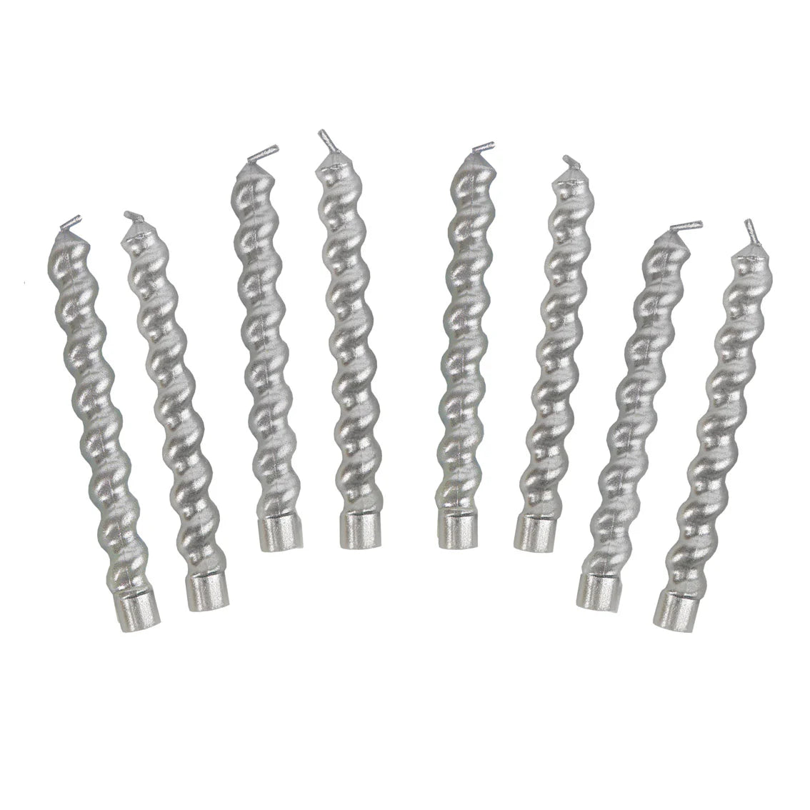 Talking Tables Luxe Silver Twirl Candles - 8 Pack