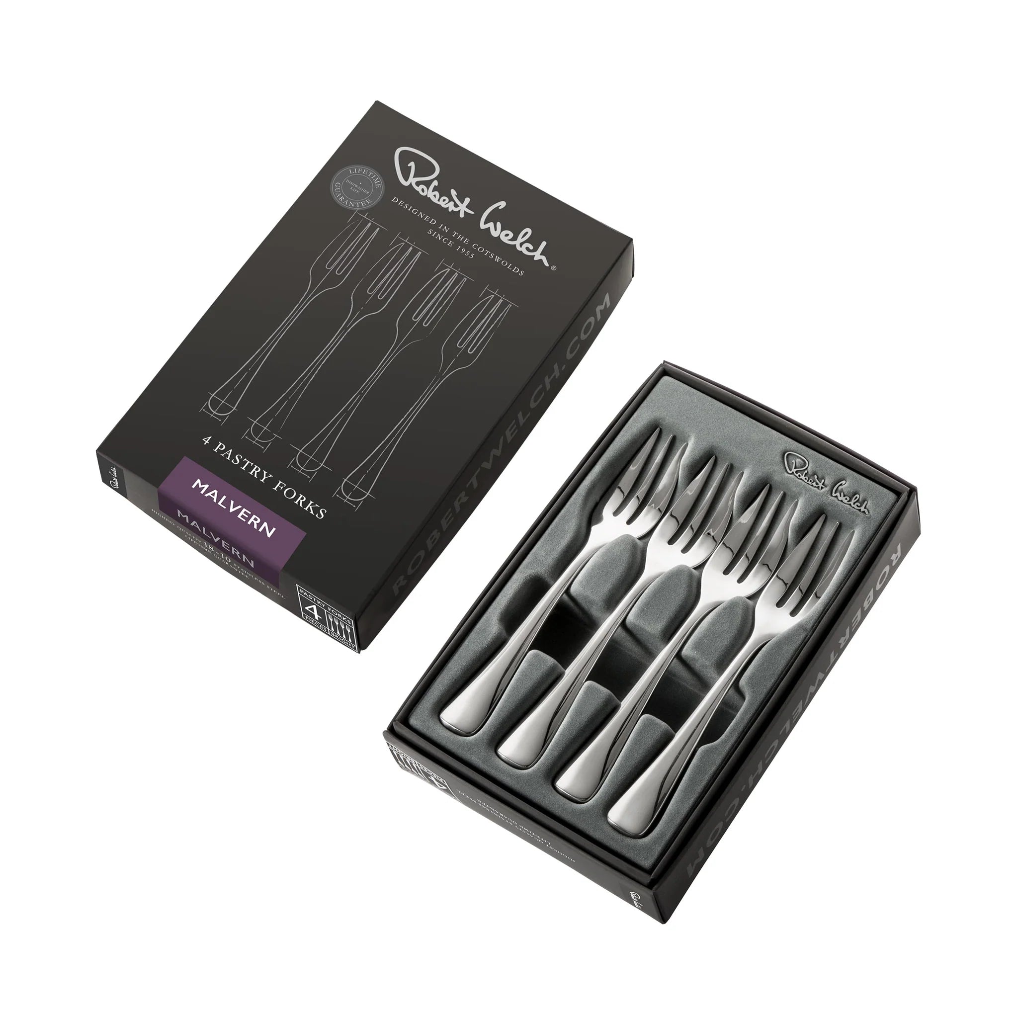 Robert Welch Malvern Bright Pastry Fork Set of 4