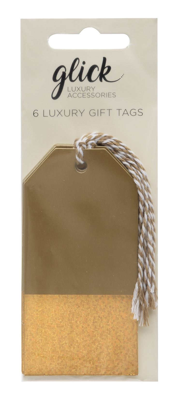 Glick Plain Gold Holographic Gift Tags Pk of 6
