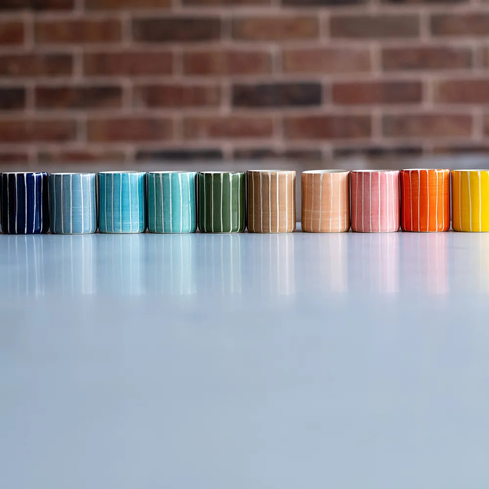 Musango Sgraffito Stripe Espresso Cup (Available in 7 Colours)