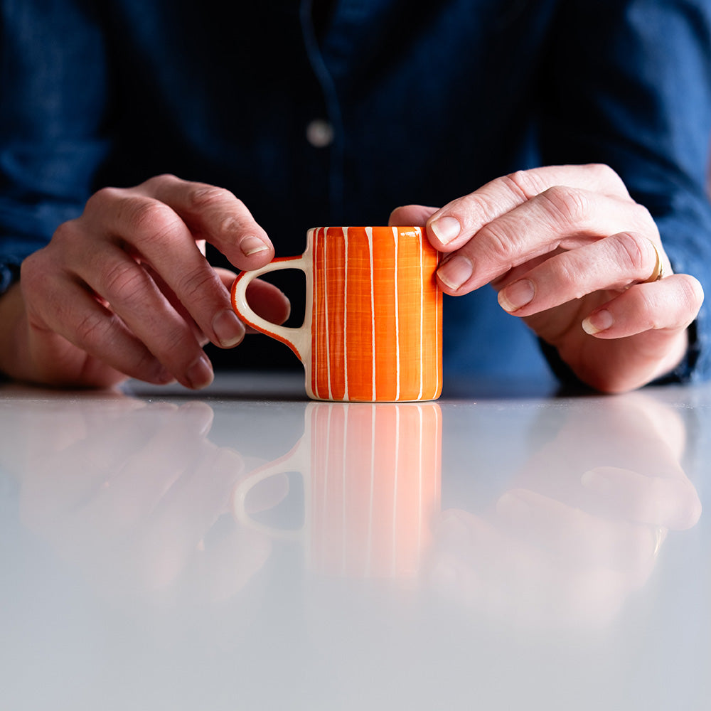 Musango Sgraffito Stripe Espresso Cup (Available in 7 Colours)