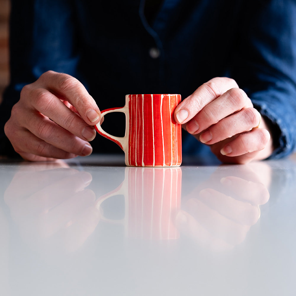 Musango Sgraffito Stripe Espresso Cup (Available in 7 Colours)