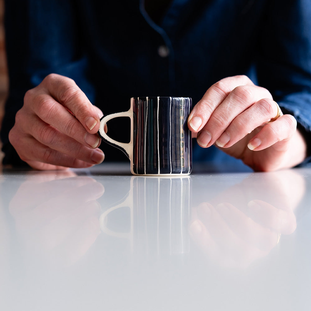 Musango Sgraffito Stripe Espresso Cup (Available in 7 Colours)