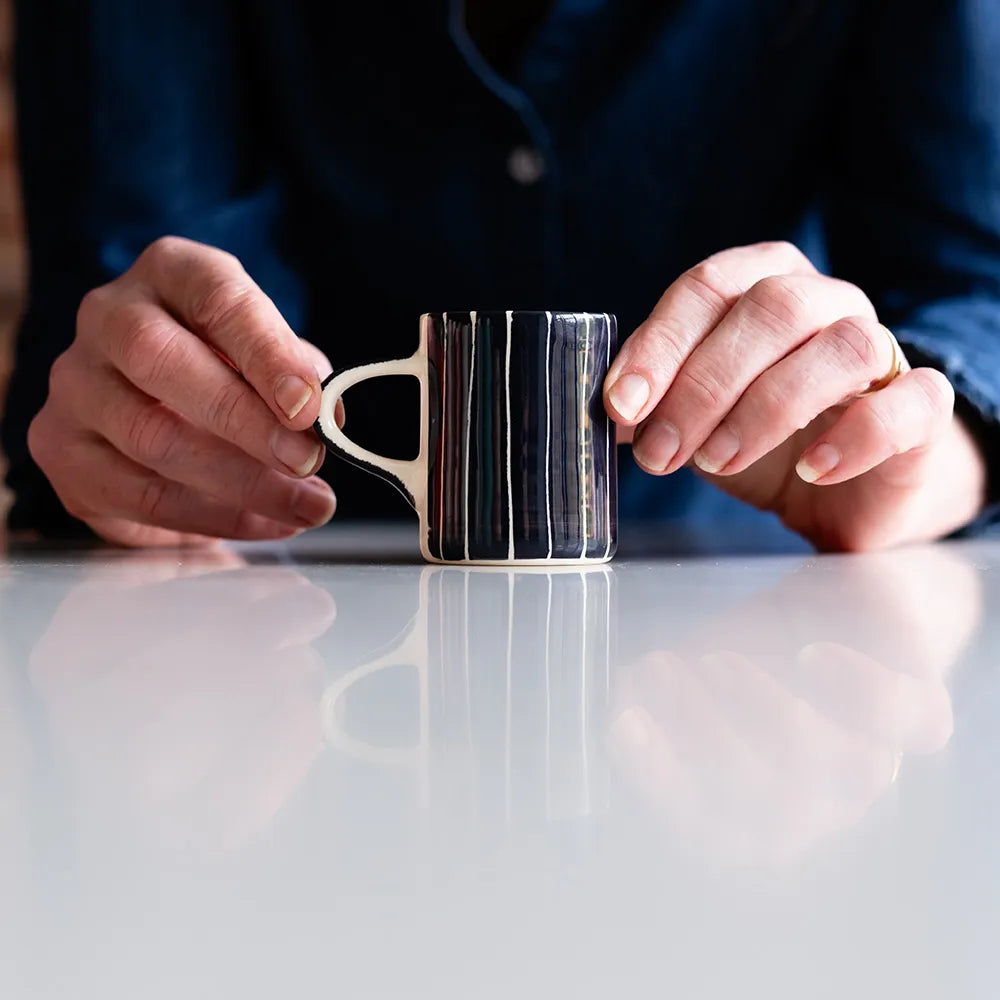 Musango Sgraffito Stripe Espresso Cup (Available in 7 Colours)