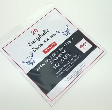 Easybake 10″ Siliconised Greaseproof Squares