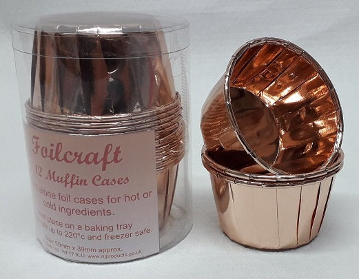 Rose Gold Foilcraft Stand Alone Muffin Case (Pack of 12)