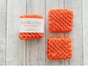 Dot & Army Dish Scrubbies, Set of Two (sold in 3 different colours)