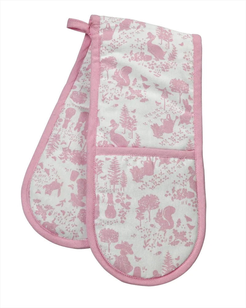 Eddingtons Peter Rabbit Classic Pattern Pink Double Oven Glove