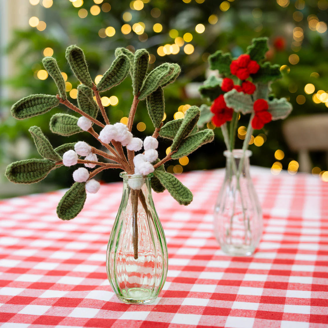Talking Tables Mistletoe Christmas Crochet Sprigs - 2 Pack