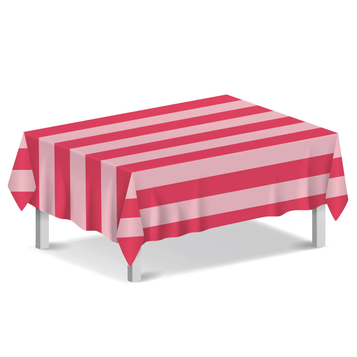 Pink Stripe Cotton XL Tablecloth - 160cm x 250cm Valentines