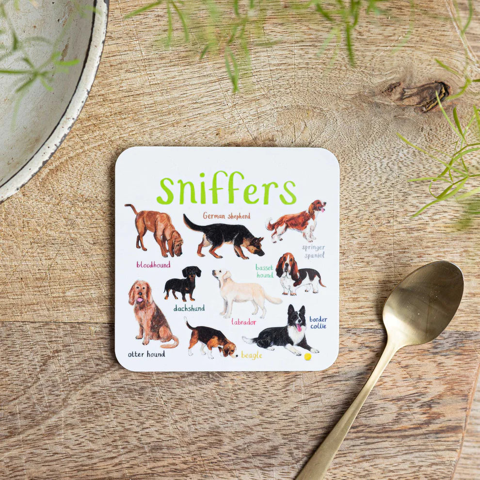 Sarah Edmonds Illustration Sniffers Dog Coaster