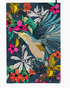 Bean & Bemble Tea Towel - Uk Made - Garden Birds Nuthatch - Organic Cotton