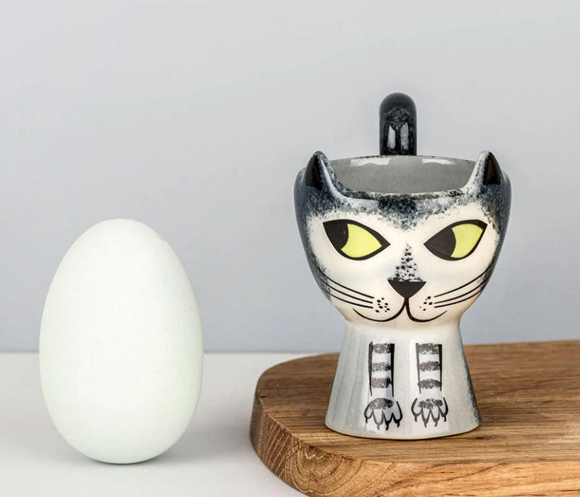 Hannah Turner - Grey Tabby Cat Egg Cup