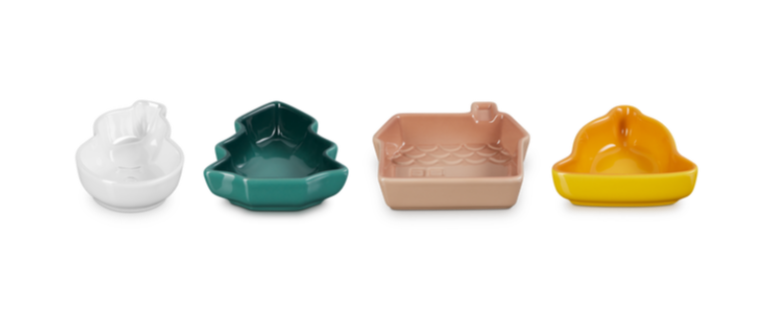 Le Creuset Stoneware Set of 4 Christmas Mini Dishes