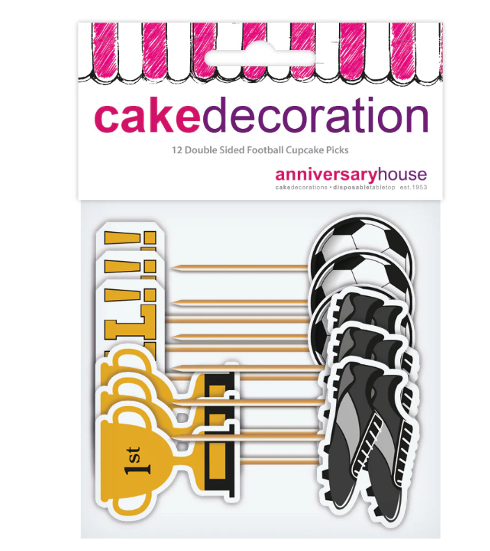 Football Cupcake Toppers Foil