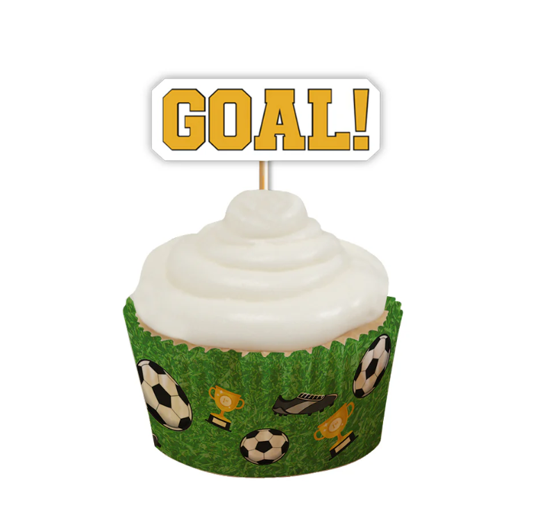 Football Cupcake Toppers Foil
