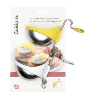 Cuisipro Egg Poacher Stainless Steel 2pc Yellow/White, 3.8x5.5x2.7/10x14x7cm