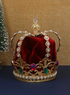 Gisela Graham Acrylic Tree Topper Jewelled Red Velvet Crown