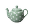 London Pottery Farmhouse 4 Cup Teapot Green With White Spots