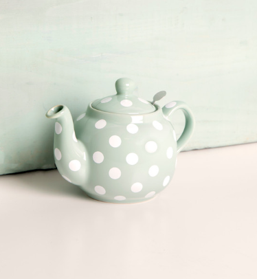 London Pottery Farmhouse 4 Cup Teapot Green With White Spots