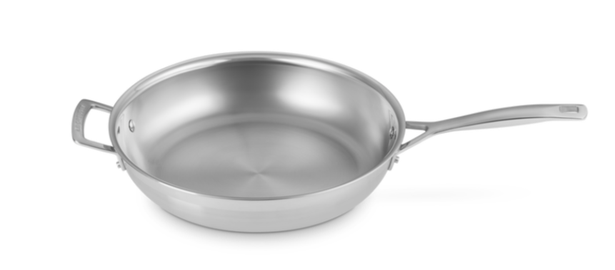Le Creuset Classic 3-ply Stainless Steel Uncoated Frying Pan with Helper Handle