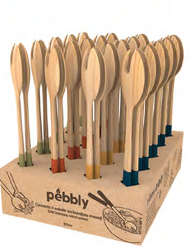 Pebbly Sets of Bamboo Salad Servers (Sold Individually)