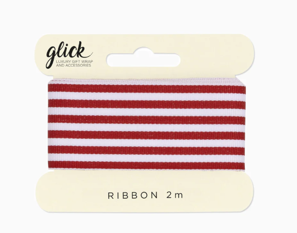 Glick Candy Cane Gros Grain Ribbon 2m