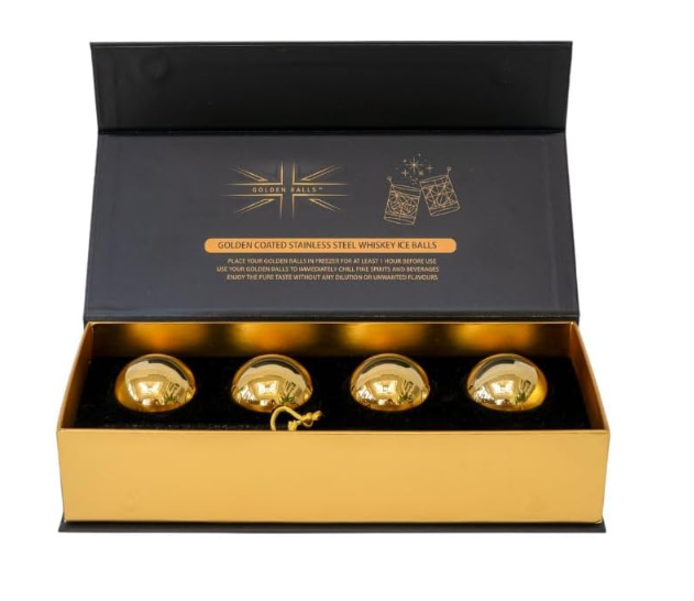Golden Balls New 4 Premier Whiskey Stones