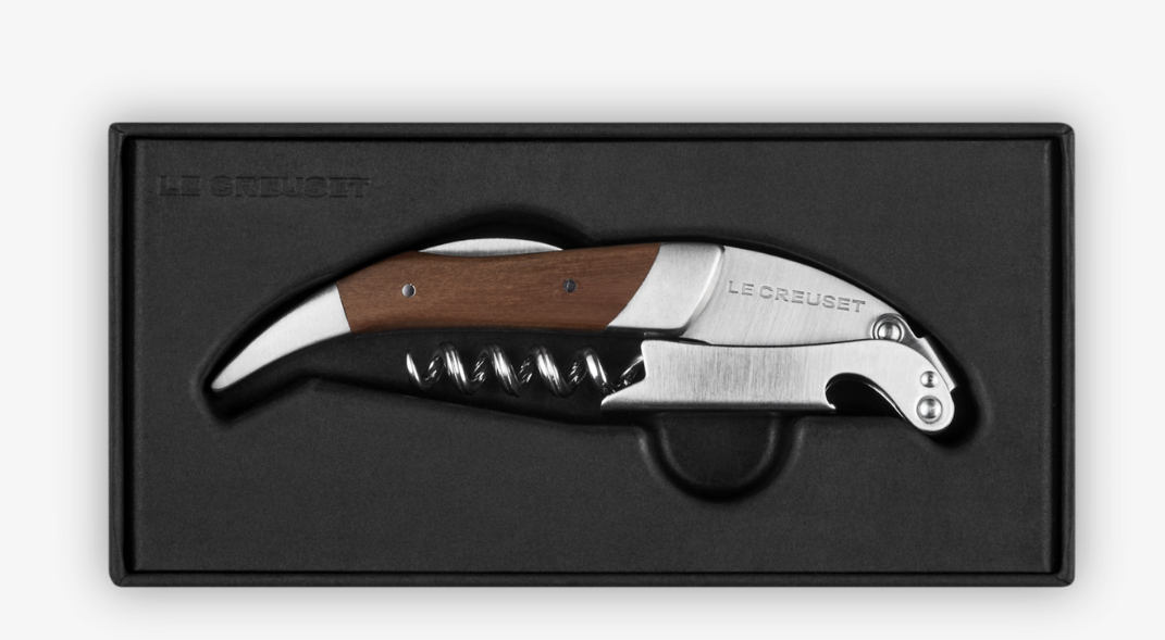 Le Creuset Premium Waiter's Corkscrew with Black Walnut Wood Handle