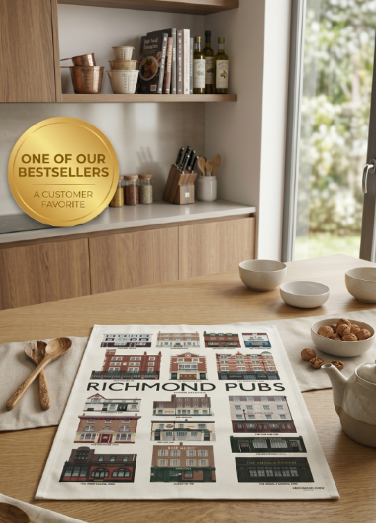 Richmond Green Designs, Richmond Upon Thames Pubs Tea Towel