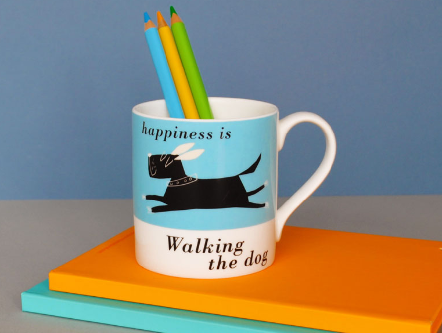 Repeat Repeat Country & Coast Black Dog Leap Mug Blue